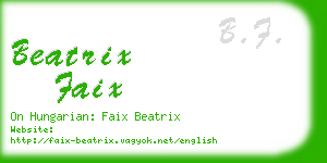 beatrix faix business card